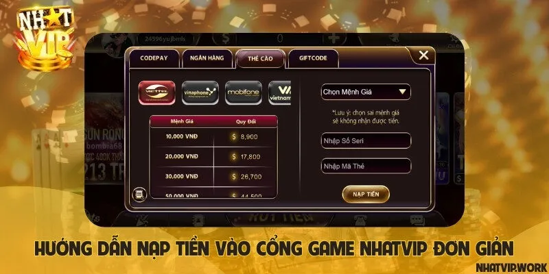 Nạp tiền Nhatvip