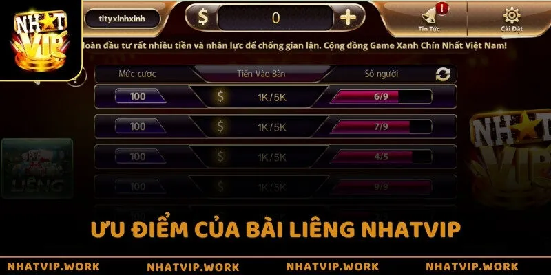Ưu điểm của bài Liêng Nhatvip