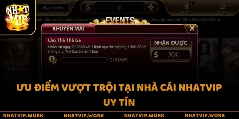 Ưu điểm vượt trội tại nhà cái Nhatvip uy tín